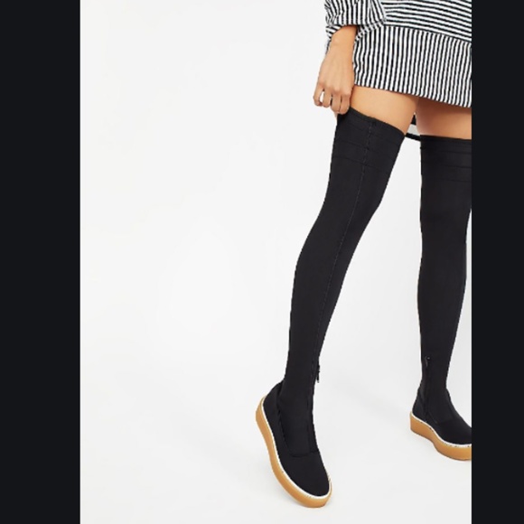 Free People Shoes - Free people 38 black outer limits stretch boots